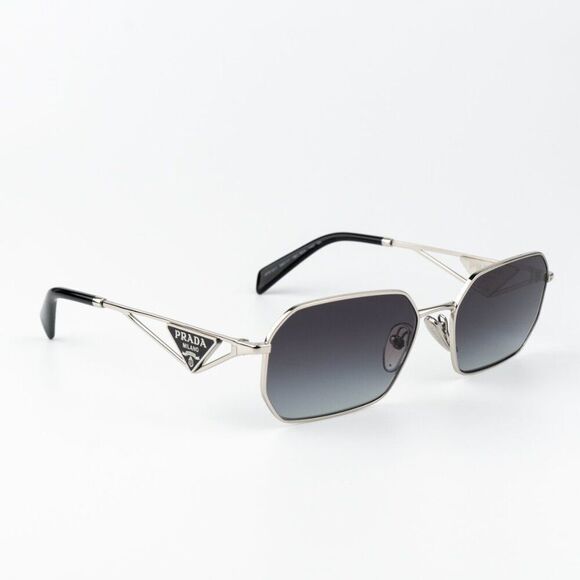 Prada Women Sunglasses Silver Grey Gradient Geometric PRA51S 1BC90A BRAND NEW main image 7